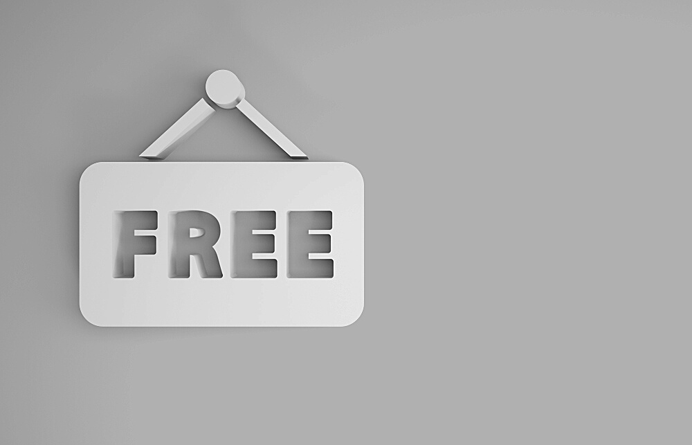 Free Sign Icon 3D Illustration