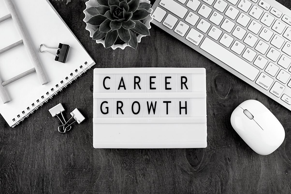 Career Growth Concept with Office Desk